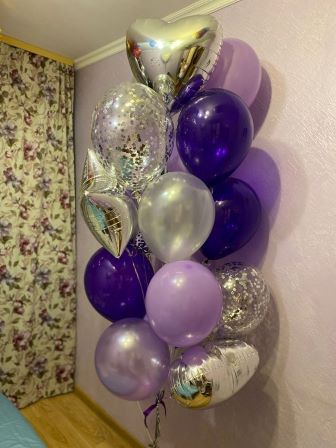 Серебряные и фиолетовые шары